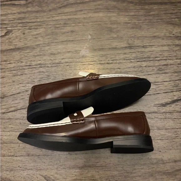 LOFT Two-Tone Brown and Cream Loafers - Picture 2 of 5